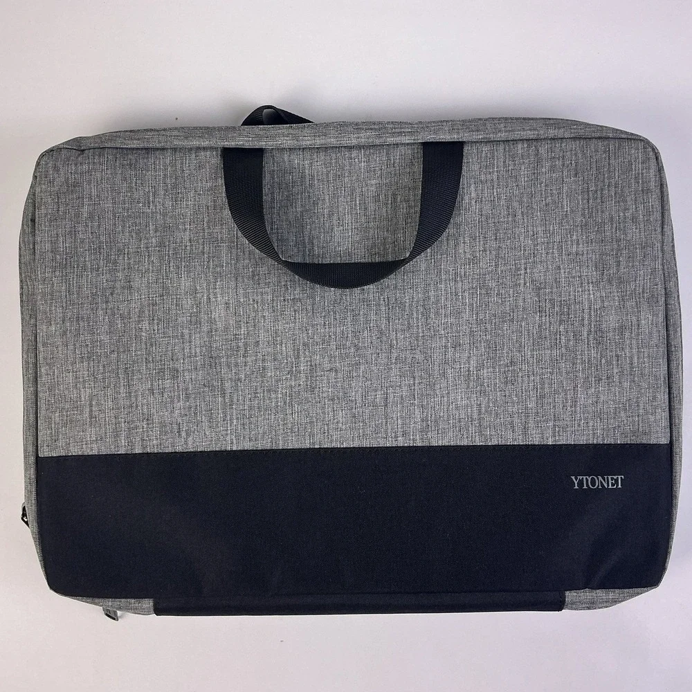 YTONET Laptop Briefcase Carry Case Gray Black Padded Zippered‎ Organizer